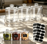 Acrylic Sugar Bowl 7 oz with Lid & Spoon, 3-Pack