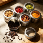 Magnetic Spice Jars 75 ml with Adjustable Vents, 6-Pack